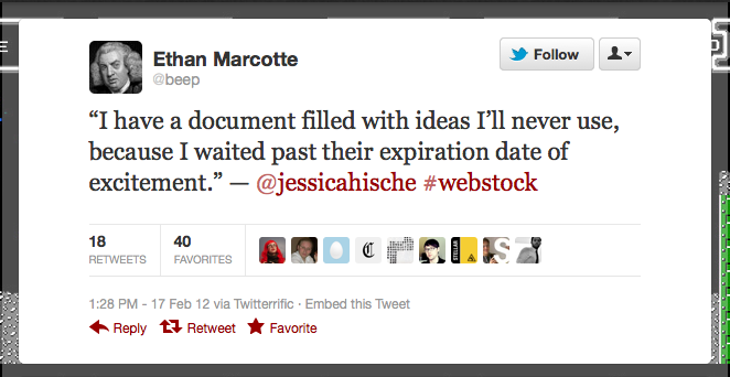 Ethan Marcotte tweet about Jessica Hische