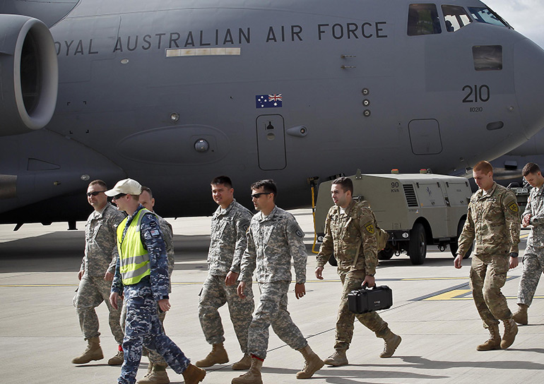 Royal Australian Air Force C-17 Globemaster III with crew and passengers. (Royal Australian Air Force photo by Cpl. Peter Borys/Released). 