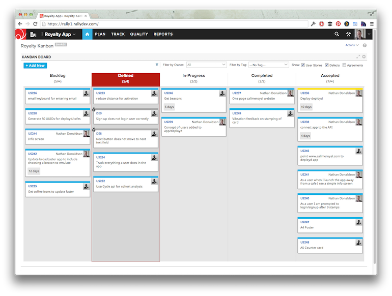 Example of a project’s Kanban board with an exceeded soft WIP limit.