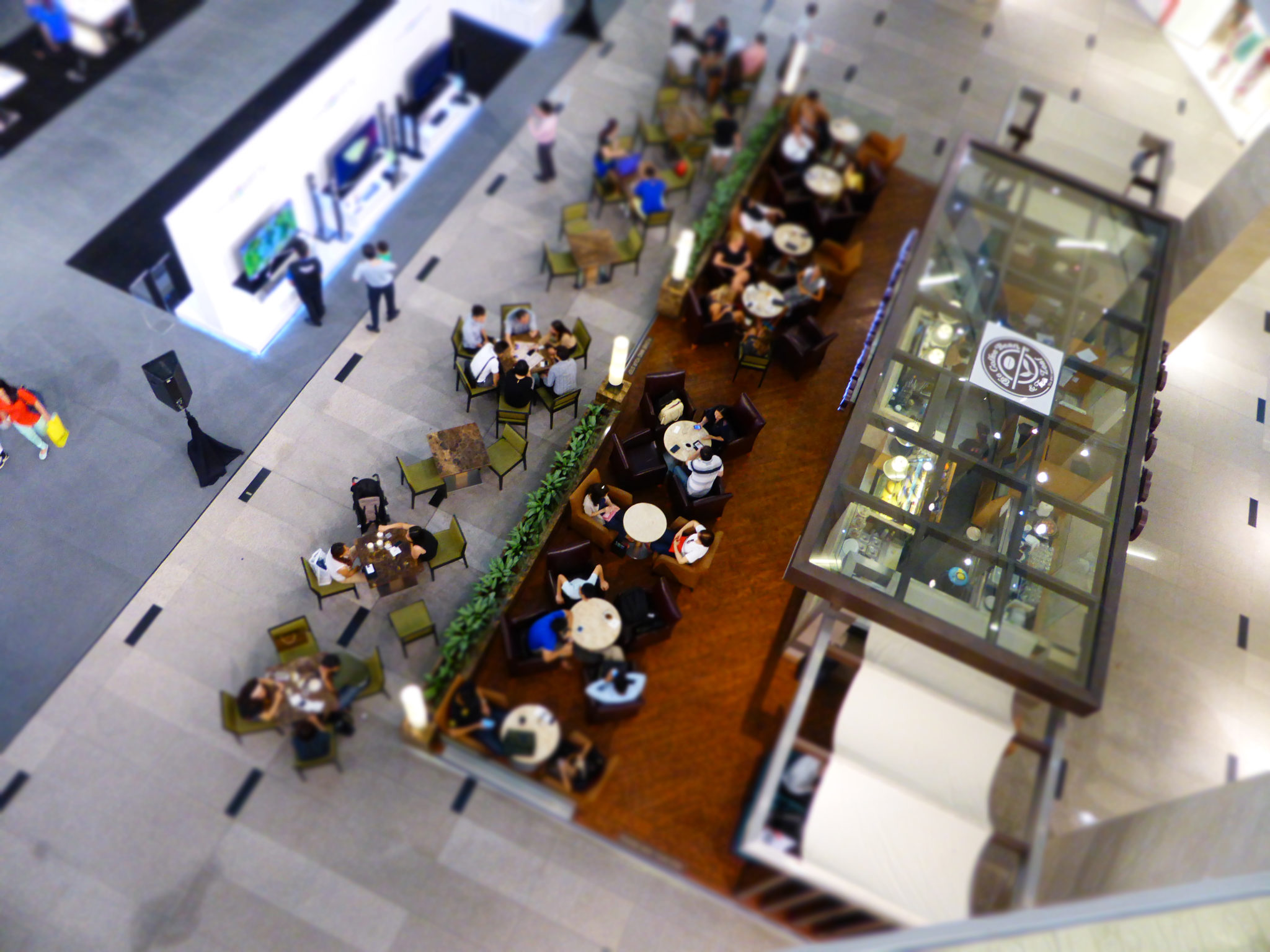 Customers seen from above in a mall. The pragmatic personas template gives you a usable view of your customers in the form of a simple user persona.