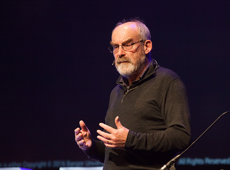 David Snowden speaking at UX Brighton 2016 (cropped), by https://www.flickr.com/photos/uxbrighton/ (CC BY-SA 2.0).