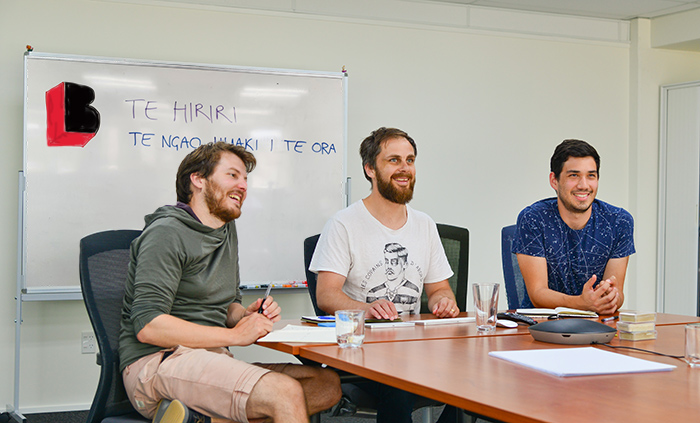 Boosters talking about using te reo in the workplace.